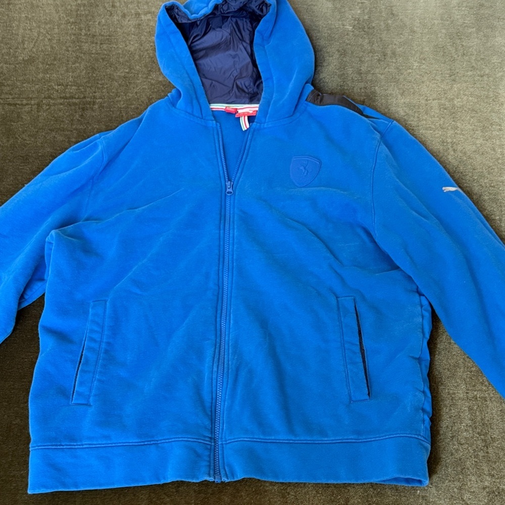 Scuderia Ferrari x Puma Royal Blue Hooded Zip Fleece Jacket